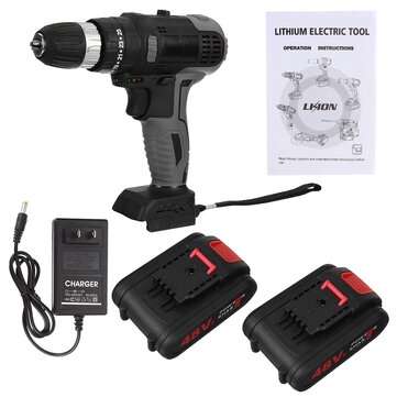 48VF Cordless Brushless Electric Impact Drill Screwdriver Power Tool W/ 1... (BATTERY: TWOBATTERIES)