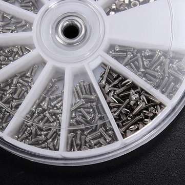 5 Set 12 Kinds of 3000Pcs Small Stainless Steel Screw Electronics Assortment Kit