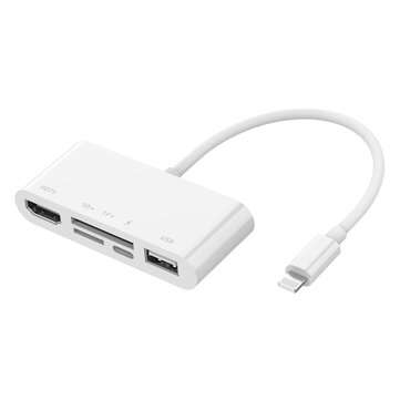 5 in 1 Lightnning to HDMI USB Converter 1080P HDTV Adapter SD TF Card Reader for iPhone iPads