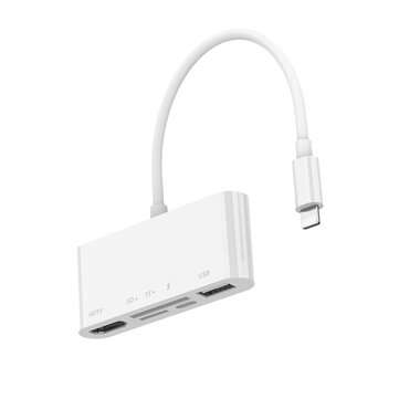 5 in 1 Lightnning to HDMI USB Converter 1080P HDTV Adapter SD TF Card Reader for iPhone iPads