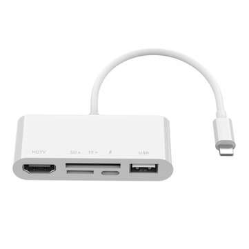 5 in 1 Lightnning to HDMI USB Converter 1080P HDTV Adapter SD TF Card Reader for iPhone iPads