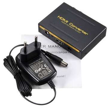 5.1CH 1080P HD to HD SPDIF RCA L/R Audio Splitter Extractor Converter (ADAPTOR: EUPLUG)