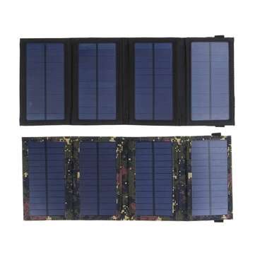 5.5V 9.6W Solar Charger Solar Panel Charger Waterproof Foldable Dual USB Ports So... (COLOR3: BLACK)