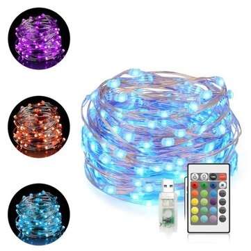 5/10M LED Lights Christmas Fairy String Lights Christmas Party w/ Remote Control (LENGTH: 5M)