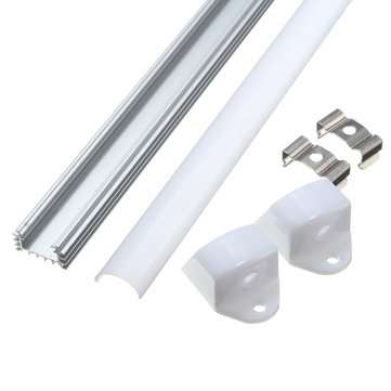 50CM XH-062 U-Style Aluminum Channel Holder For LED Strip Light Bar Under Cab... (COLOR.: MILKWHITE)