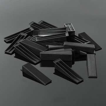 50Pcs Black Tile Flat Leveling System Wedges Clips Wall Floor Spacers Strap Devic... (COLOR.: BLACK)