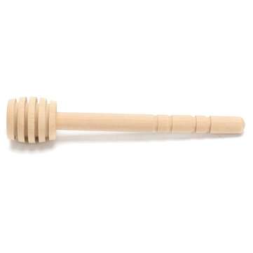 50pcs Wooden Jam Honey Dipper Wood Stirring Rod Stick Spoon Dip Drizzler 8/10/16cm (LENGTH: 10CM)
