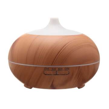 550ML LED Ultrasonic Aroma Aromatherapy Diffuser 3 Gears Timing Essentia... (COLOR.: LIGHTWOODGRAIN)
