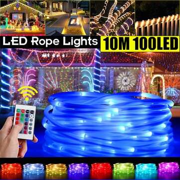 5M 10M USB LED Tube Fairy String Light 24Keys IR Remote Control RGB Waterproof Holid... (LENGTH: 5M)