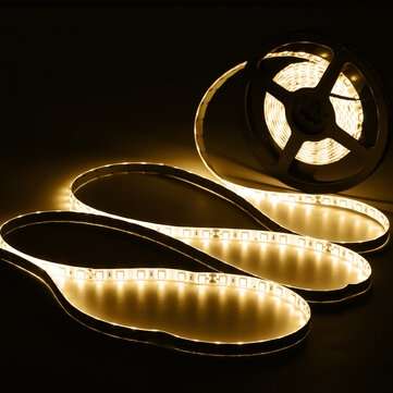 5M 60W 5050 SMD Waterproof 300LEDs Strip Light Pure White Warm White for Home... (COLOR.: WARMWHITE)