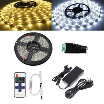 5M SMD5050 Non-waterproof LED Strip Light+11 Keys Remote Control+DC Female Co... (COLOR.: PUREWHITE)