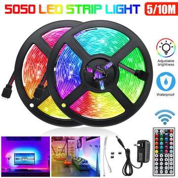 5M/2X5M RGB Waterproof 5050 LED Strip Light + 44 Key Remote + US ... (LENGTH: 5M | TYPE: BLACKBOARD)