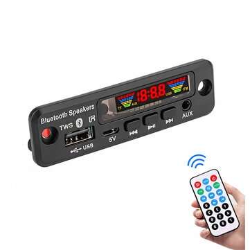 5Pcs  5V Bluetooth 5.0 MP3 Decoder LED Spectrum Display APE Lossless Decoding TWS Support FM USB AUX