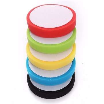 5pcs 6 Inch Flat Sponge Buffing Polishing Pad Kit For Car Polisher