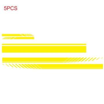 5pcs Car Side Body Stickers Stripe Vinyl Hood Decals Rear View Mirror Vinyl  Deco... (COLOR: YELLOW)