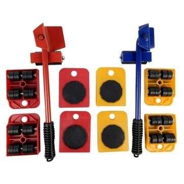 5pcs Furniture Mover Tool Set Furniture Transport Lifter Heavy Stuffs Moving Tool ... (COLOR.: BLUE)