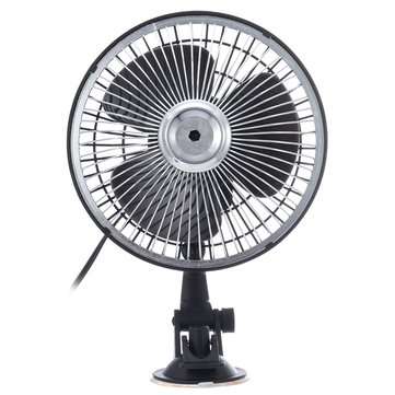 6 Inch Black 12V 24V Mini Car Air Fan Adsorption Ventilation Cooling Portable Fan (VOLTAGE: 12V)