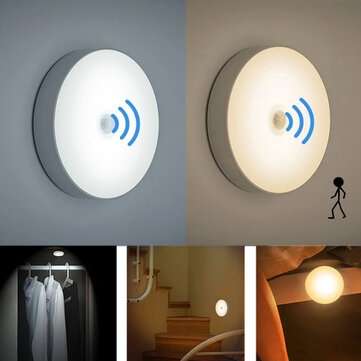 6 LEDs PIR Motion Sensor Night Light Auto On/Off for Be... (QUANTITY: 1PCS | LIGHT COLOR: WARMLIGHT)