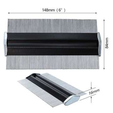 6 Inch Metal Pin Metric And Inch Scale Contour Profiles Gauge Shape Woodworking Tool