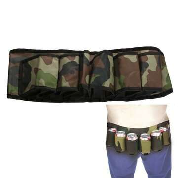 6 Pack Beer Soda Belt Drinks Beer Belt Holder Bottlr Carrier For Outdoor Cam... (COLOR.: CAMOUFLAGE)