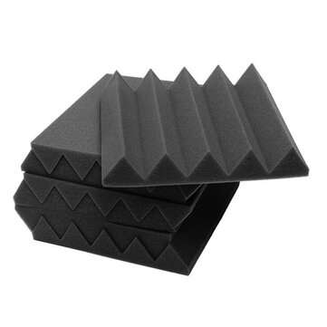 6 Pcs Acoustic Foam Panels 2x10x10 inch Soundproofing Studio Foam Wedge Tiles for ... (COLOR: BLACK)