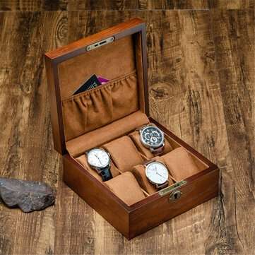 6 Slots Solid Wood Wooden Display Watch Box Case Chest Storage Box Desktop Organi... (SHAPE: SQUARE)