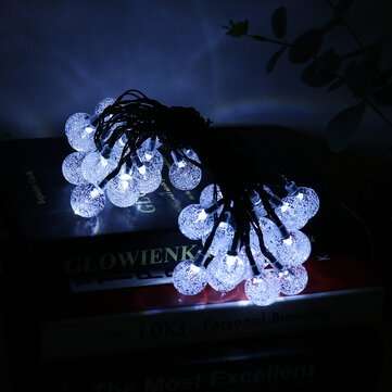 6.5m Solar Powered 30 LEDs String Light Garden Paths Yard Decor Lamp Outdoor Water... (COLOR: WHITE)