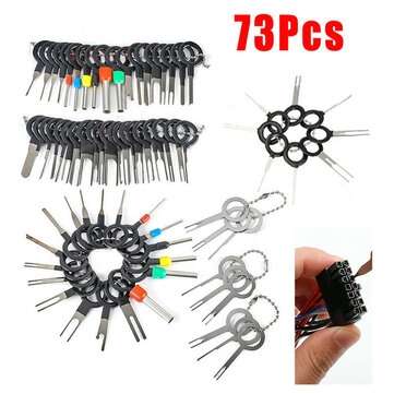 60/73/76PCS Terminal Removal Tool Kit Wiring Crimp Connector Pin Extractor Puller Te... (PCS: 73PCS)