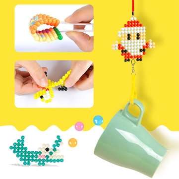 6000Pcs DIY Water Sticky Fuse Beads Plastic Toys Funny Kid Craft Decorations