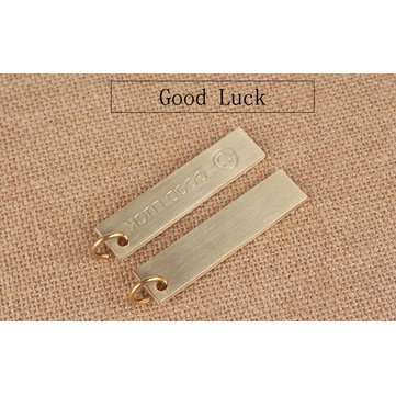 60mm EDC Copper Keychain Good Luck Ruler With Key Ring