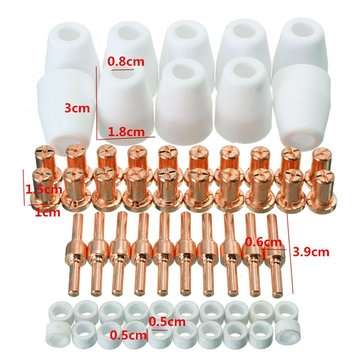 60pcs Air Plasma Cutting Cutter Consumables Extended Fit PT31 LG40 Torch CUT-50D