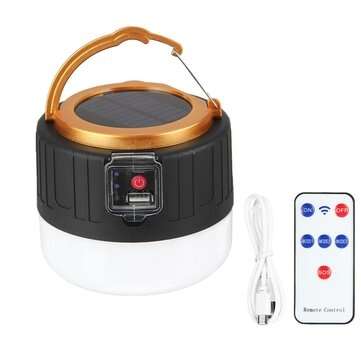 60W 300W LED Camping Lamp USB Charging/ Solar Charging Hanging Light for Outdoor Gar... (WATT: 300W)