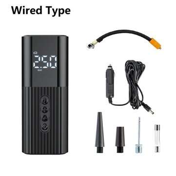 60W 12V LED Mini Car Air Pump Compressor Digital Wired Car Tyre Inflatable Pump (TYPE: WIRED)