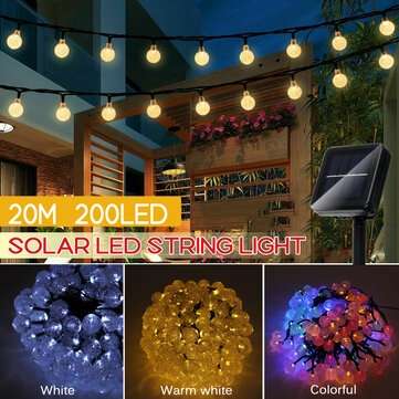 64FT 20M 200LED Solar Powered String Light Outdoor IP65 Garde... (DIAMETER: 2.5CM | COLOR: COLORFUL)