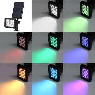6LED Solar Power Light RGB/Warm/White Light Spotlight Outdoor Garden Security ... (LIGHT COLOR: RGB)
