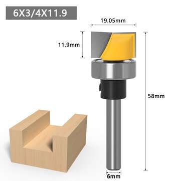 6mm 1/4 Inch Shank Router Bit with Bearing Square Grooving Profile Car... (SHANK DIAMETER: 6MMSHANK)