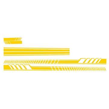6PCS Car Hood Side Stripe Graphic Decal PVC Body Racing Rearview Mirror Sticker (COLOR.: YELLOW)