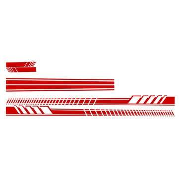6PCS Car Hood Side Stripe Graphic Decal PVC Body Racing Rearview Mirror Sticker (COLOR.: RED)
