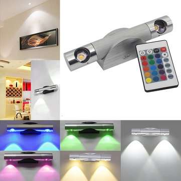 6W LED Wall Lamp Light with Remote Controller Rotatable Hallway Spotlight Bed... (COLOR.: WARMWHITE)