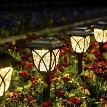 6Pcs Solar LED Pathway Lights Set Outdoor Yard Garden Walkway Lands... (LIGHT COLOR: COLOURFULLIGHT)