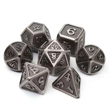 7 Pcs/Set Alloy Metal Dice Set Playing Game Poker Card Dungeons Dragons Par... (COLOR.: LIGHTCOFFEE)