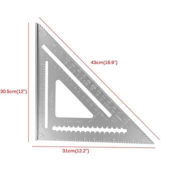 7/12`` Aluminum Alloy Angle Square Triangle Ruler Roofing Carpenter Woodworking Tool (TYPE: .A)