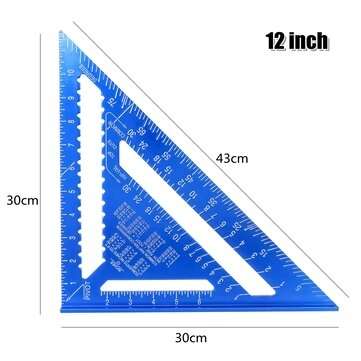 7/12" Metric/Imperia Aluminum Alloy Triangle Angle Protractor Ruler... (TYPE: METRIC | SIZE: 12INCH)