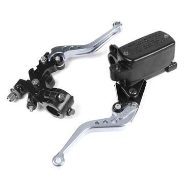 7/8inch 22mm Motorcycle Hydraulic Brake Clutch Lever Handlebar Master Cylinder A... (COLOR.: SILVER)