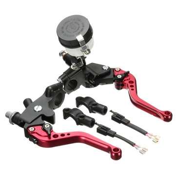7/8inch CNC Motorcycle Hydraulic Brake Master Cylinder Clutch Lever Reservoir (COLOR.: RED)