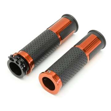 7/8inch Universal CNC Motorcycle 22mm Handlebar Gel Hand Grips For Honda/Kawasaki (COLOR.: ORANGE)