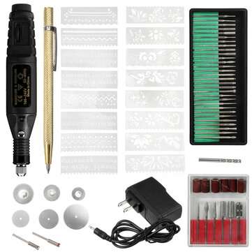 70Pcs Mini DIY Electric Engraving Pen Kit Adjustable Speed Etching Dr... (PLUG: USPLUG | COLOR: RED)