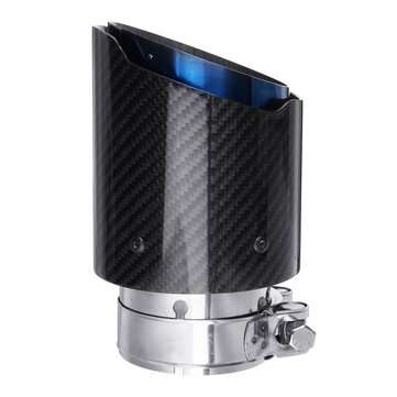 76MM-101MM Outlet Car Carbon Fiber Stainless Steel Car Rear Exhaust Tip Pipe ... (COLOR: GLOSSBLACK)