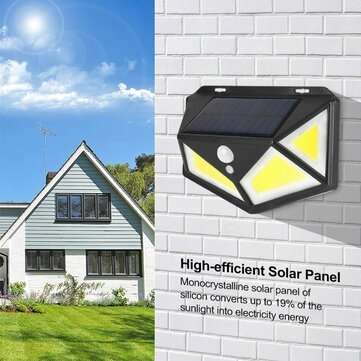 76/120 COB LED Solar Powered PIR Motion Sensor Wall L... (SHELL COLOR: BLACK | LED QUANTITY: 120LED)