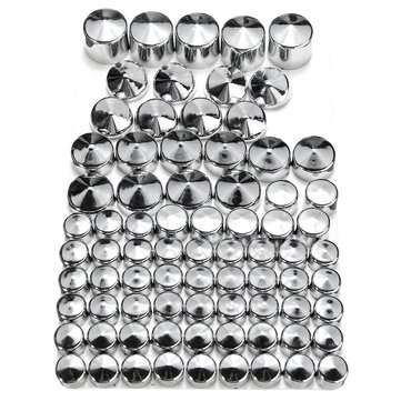76pcs Screw Bolt Topper Caps Cover For Harley Davidson Twin Cam Dyna 1991-2013 (COLOR.: SILVER)
